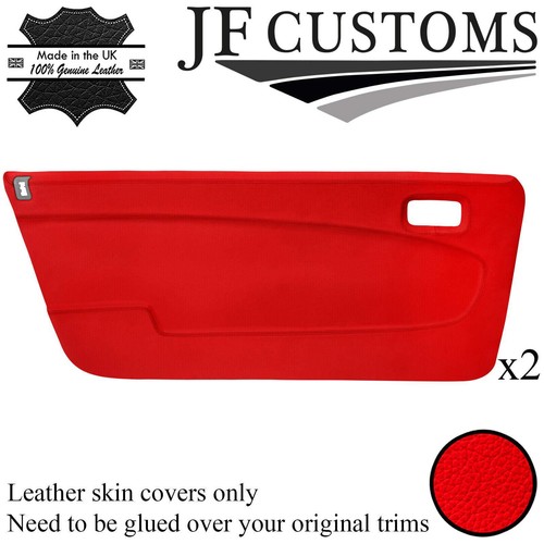 Red leather front door card - red,