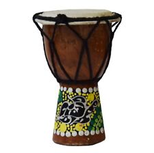 Djembe tamburo bongo Africa legno dipinto batteria suono strumento musica dot painting