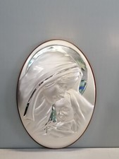 Quadro Arte Sacra, Bomboniera Madonna con Gesù in Argento Prezioso 925, 42x30