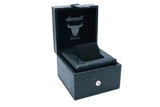 INGERSOLL scatola per orologio Bison in pelle nera. NUOVA!