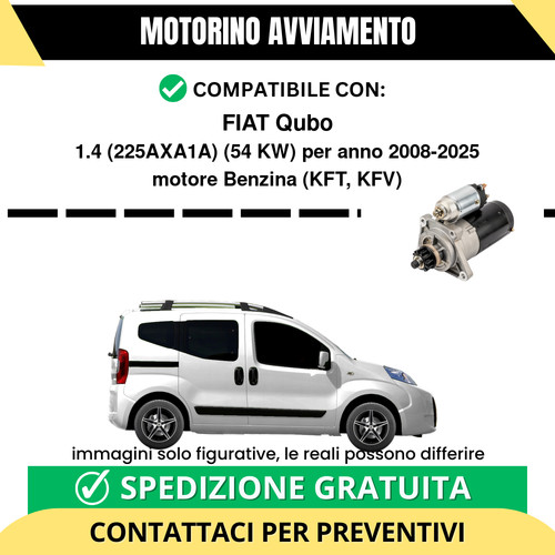 Motorino avviamento fiat qubo - motorino,