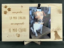 Portafoto in legno con dedica incisa, idea regalo amanti degli animali