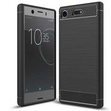 Custodia in carbonio per Sony Xperia XZ1 Compact, custodia cellulare in silicone cover protettiva