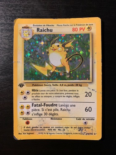 Carte pokémon raichu 14 102 - carte,