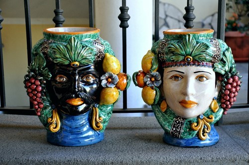 Coppia vasi faccia frutta - a,