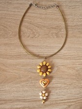 Collana THUN Margherita Cuore Fiore Ceramica vintage - mai indossata
