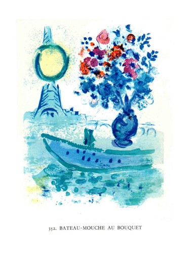 Marc chagall bateau mouche - bateau-mouche, au