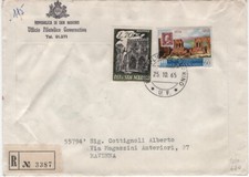 francobolli San Marino 4 RACCOMANDATE  Sas. 509 570 533 617 699 1960/62/65  FDC!