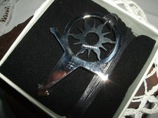 REBECCA CIONDOLO COLLANA ACCIAIO SOLE ETNICO TRIBALE LACCIO REGOLABILE NUOVO