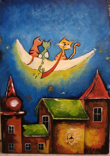 Quadro dipinto mano - mano, tela