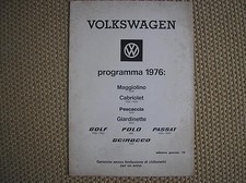 VOLKSWAGEN 1976 ITALIAN BROCHURE MAGGIOLINO PESCACCIA GIARDINETTE GOLF PASSAT