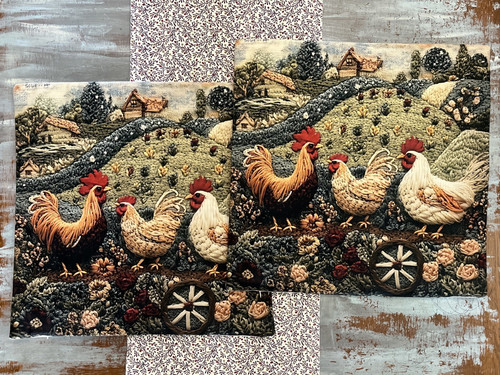 Copricuscino gallina gallo - copricuscino,