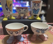 Tazze Giglio Mattacchioni La Castellana In Ceramica Vintage