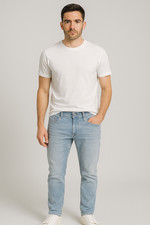 MENS JEANS ZIP BUTTON FIVE