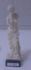 STATUETTA IN MARMO BIANCO ALTEZZA CM 18 VENERE DI MILO CON BASE IN ALABASTRO