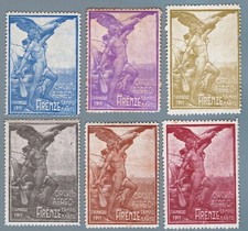 EI0214 Poster Francobollo Italia - Firenze 1911 - Circuito Aereo