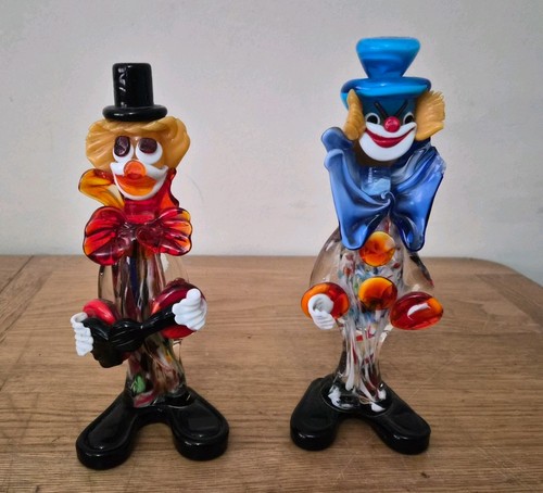 Statuine vetro clown murano - 2x,