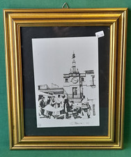 QUADRO VINTAGE CORNICE E VETRO STAMPA DISEGNO A CHINA OTTAVIANI GIULIANO. BE88