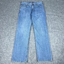 Jeans vintage Old Navy uomo 32x34 blu chiaro gamba dritta cotone anni 90 skate Y2K