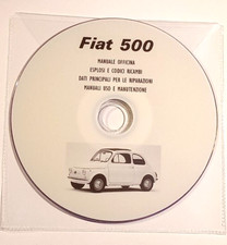 CD MANUALI OFFICINA,RICAMBI,ESPLOSI,RIPARAZIONE,USO FIAT 500 -Tot.1000 pagine*