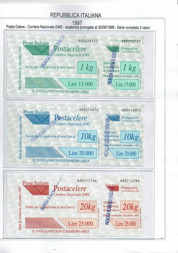 1997 italia posta celere - italia,