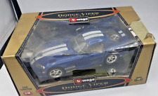 B Burago Bburago 1/18 Dodge Viper Gts Coupè 1996 blu bianca BOX Gd16