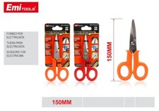 Forbici Elettricista 150mm Lame Dentate in Acciaio Inox, Manico Ergonomico