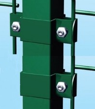 PIASTRA A COLLARE VERDE IN ACCIAIO PER PALO TUBOLARE QUADRO 50X50 mm