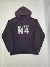 felpa uomo RARA Stüssy Size M Nera Con Cappuccio Ritirata Dal Mercato Usata
