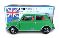 Tomica F8 BLMC Mini Cooper S Mark III 1/50 1978 Giappone auto pressofusa con scatola blu