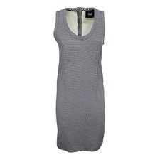 DOLCE & GABBANA - Abito smanicato in cotone a righe blu e panna | Taglia M