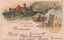 ROMANIA - Salutari din Romania, Tismana Arges Sinaia 1899 Cartolina Storck Muller