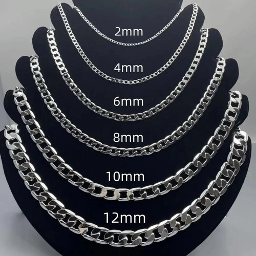 Collana catena cordino - , argento