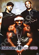 Foto autografa Eminem 50Cent Dr. Dre RP A4