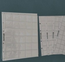 5 INSERTI PAGINE FOGLI PER ALBUM RACCOGLITORE PORTA MONETE A 30 TASCHE SPAZI