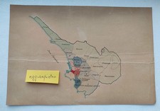 Cartina dei territori di Trieste e circondario disegnata a mano 