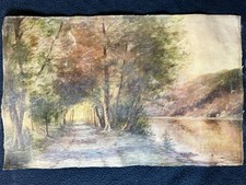 Grande antico dipinto olio su