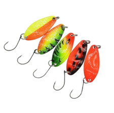 lotto 5 spoon ondulanti pesca spinning trota trout area game mini cucchiaini