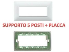 Supporto e placca 5 posti VIMAR 14609 + 14649.01 vimar plana