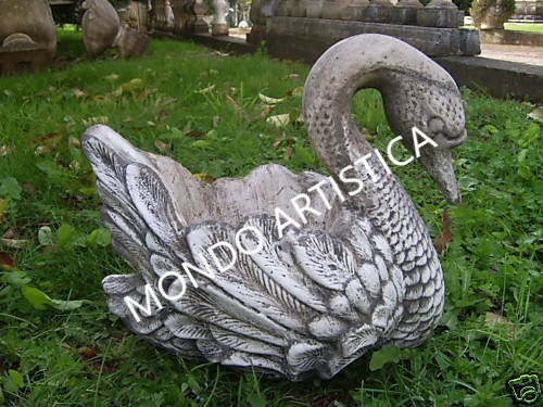 Statua vaso cigno cemento e - vaso,