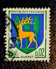 Francia 1964 Mi1459 Stemma della città Guéret francobollo timbro Sello used