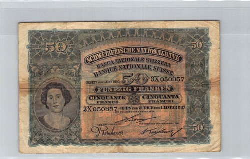 Svizzera franchi 1 1917 - 50, 1.1.1917
