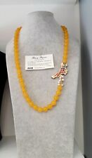 Collana lunga agata gialla ceramica di Caltagirone Calabria peperoncini perle