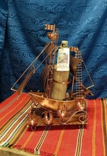 porta bottiglie vino Liquore Nave  Artigianale Ferro Color Rame Pezzo Unico 