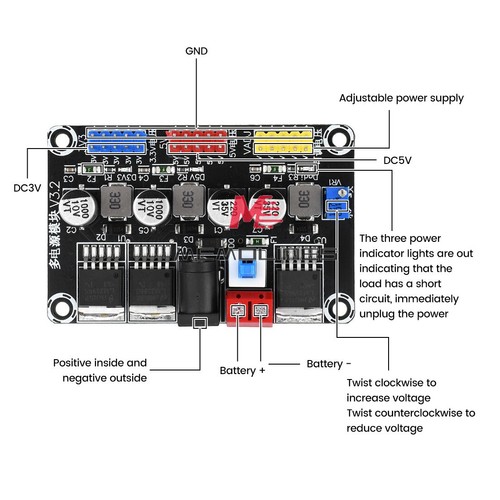 Dc7 25v dc3 5v lm2596 - dc3.3v/5v,