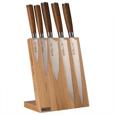 set 5 coltelli da cucina Pro Cook Nihon X50 - con blocco in quercia magnetico