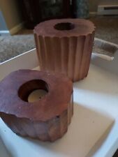 Two (2) Chinese farmer fir tree root wood candle holder  Thailand *SALE*