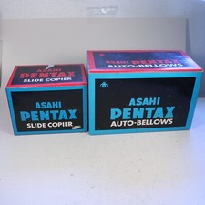 Rare Asahi Pentax Auto Bellows M42 Slide Copier Cable Release Manual Boxes