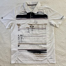 BUBBA WATSON FIRMATO - Polo Oakley uomo XL bianca a righe golf performance