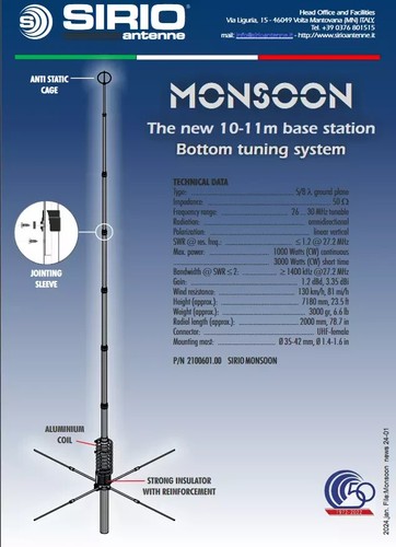 Base antenna sirio monsone 8 - sirio, 5/8